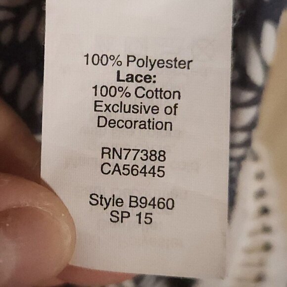 J. Crew Blue White Abstract Silky Pullover Blouse XXS - Picture 6 of 7